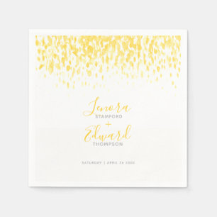 Serviette En Papier Mariage d'art gris jaune chaud en cascade