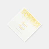 Serviette En Papier Mariage d'art gris jaune chaud en cascade (Coin)