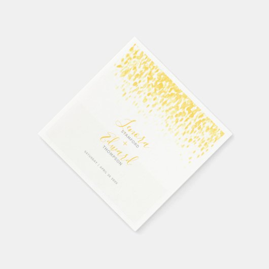 Serviette En Papier Mariage d'art gris jaune chaud en cascade (Coin)