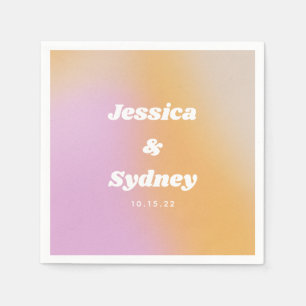 Serviette En Papier Mariage d'art moderne rose et orange Abstrait Napk