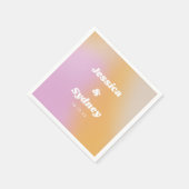 Serviette En Papier Mariage d'art moderne rose et orange Abstrait Napk (Coin)