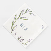 Serviette En Papier Mariage d'art Monogramme initial Dusty Blue Green (Coin)
