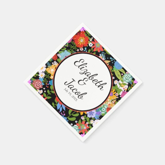 Serviette En Papier Mariage d'art populaire mexicain (Coin)