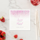 Serviette En Papier Mariage d'art rose violet en cascade (En situation)