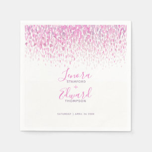 Serviette En Papier Mariage d'art rose violet en cascade