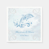 Serviette En Papier Mariage Dauphin Bleu (Devant)