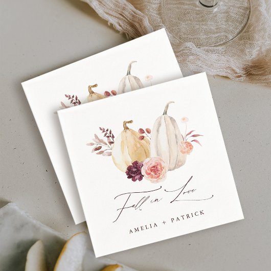 Serviette En Papier Mariage d'automne Citrouille Coup de foudre