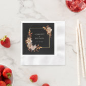 Serviette En Papier Mariage d'automne noir (En situation)