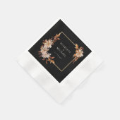 Serviette En Papier Mariage d'automne noir (Coin)