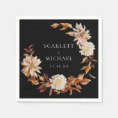 Serviette En Papier Mariage d'automne noir (Devant)