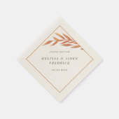 Serviette En Papier Mariage d'automne simple à branches orange (Coin)