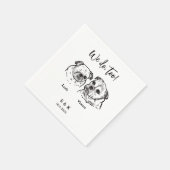 Serviette En Papier Mariage de 2 chiens (Coin)