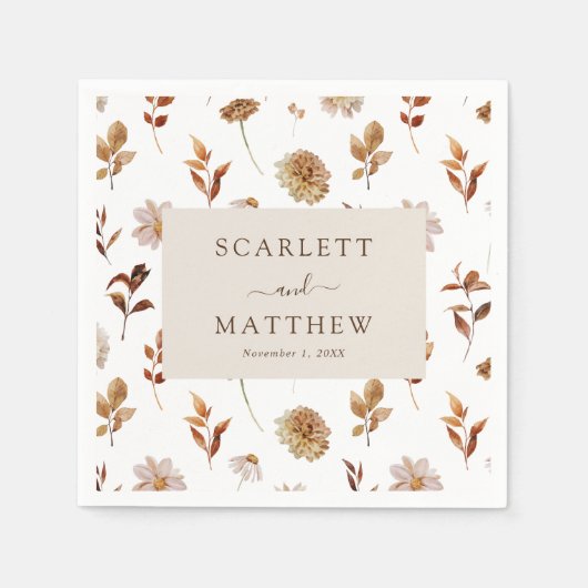 Serviette En Papier Mariage de automne (Devant)