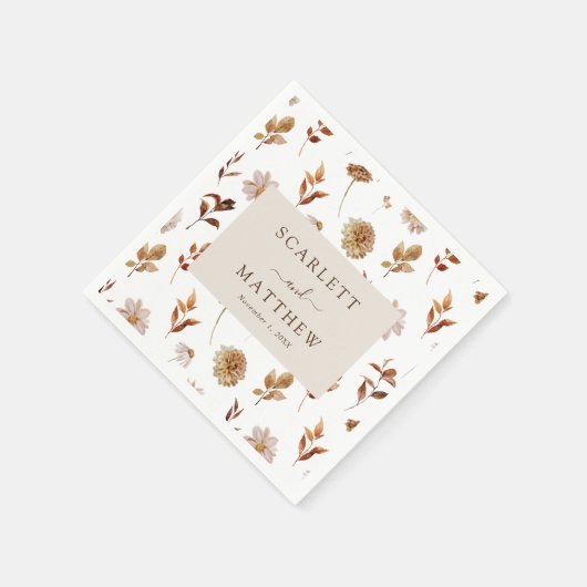 Serviette En Papier Mariage de automne (Coin)