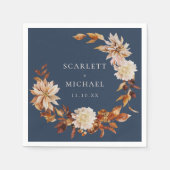 Serviette En Papier Mariage de automne bleu de la marine (Devant)