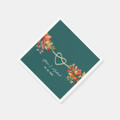 Serviette En Papier Mariage de automne Boho turquoise (Coin)