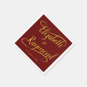 Serviette En Papier Mariage de automne Calligraphie manuscrite Élégant (Coin)