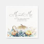 Serviette En Papier Mariage de automne Citrouille d'or Succulents (Devant)