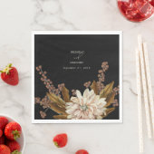 Serviette En Papier Mariage de automne d'aquarelle noire florale d'aut (En situation)