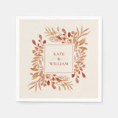 Serviette En Papier Mariage de automne d'automne de feuillage rustique (Devant)