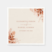 Serviette En Papier Mariage de automne d'automne floral rustique (Devant)