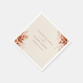 Serviette En Papier Mariage de automne d'automne floral rustique (Coin)