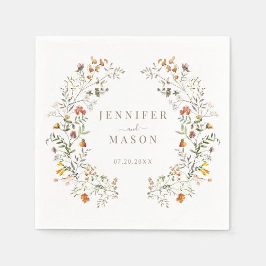 Serviette En Papier Mariage de automne de jardin Fleur sauvage d'autom (Devant)
