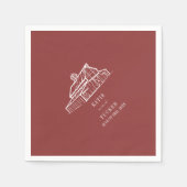 Serviette En Papier Mariage de automne de la ferme rouge rousse à la g (Devant)