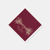 Serviette En Papier Mariage de automne d'or romantique de Bourgogne (Coin)