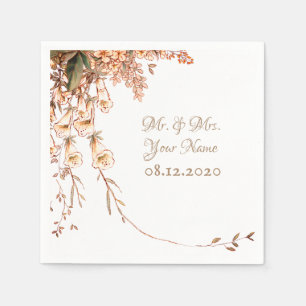 Serviette En Papier Mariage de automne élégant du script de la terre d