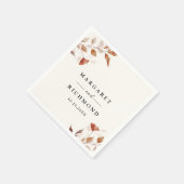 Serviette En Papier Mariage de automne Feuille rustique en terre cuite (Coin)