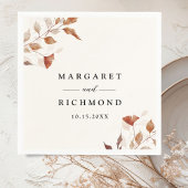 Serviette En Papier Mariage de automne Feuille rustique en terre cuite