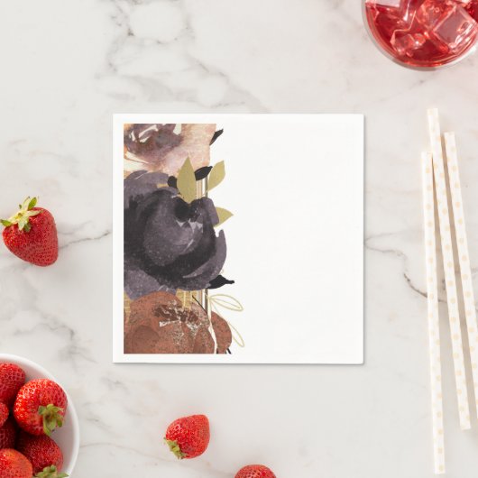 Serviette En Papier Mariage de automne Gras Fleurs de Glam Moderne Flo (En situation)