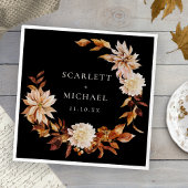 Serviette En Papier Mariage de automne noir