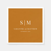 Mariage de automne Orange Simple Couple Initiales