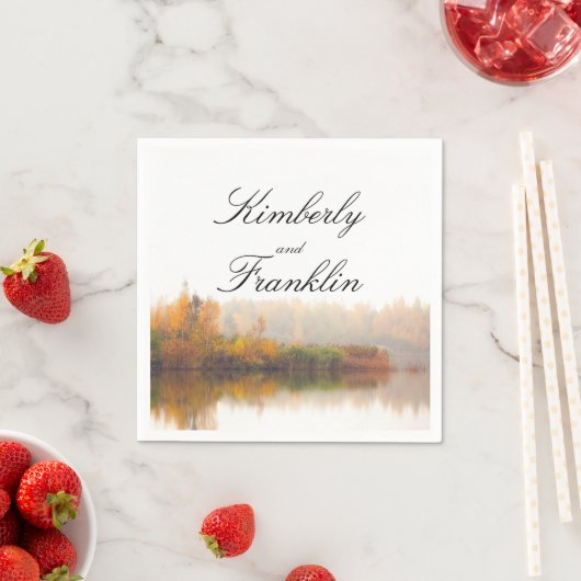 Serviette En Papier Mariage de automne rustique (En situation)