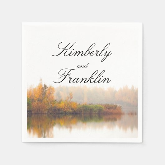 Serviette En Papier Mariage de automne rustique (Devant)