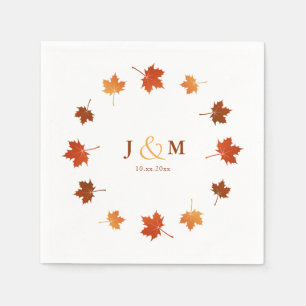 Serviette En Papier mariage de automne rustique feuille en érable colo