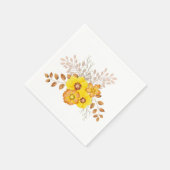 Serviette En Papier Mariage de automne rustique Roses sauvages Jaunes (Coin)