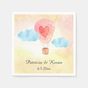 Serviette En Papier Mariage de ballon à air chaud Aquarelle