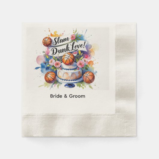 Serviette En Papier Mariage de basket-ball (Devant)
