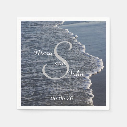 Serviette En Papier Mariage de beauté Shoreline (Devant)