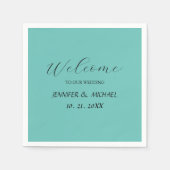 Serviette En Papier Mariage de bienvenue élégant en calligraphie (Devant)