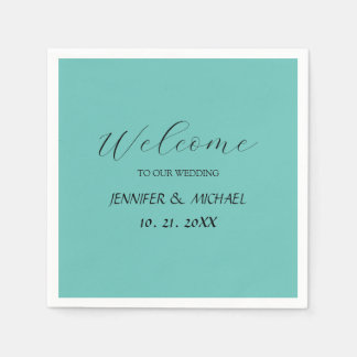 Serviette En Papier Mariage de bienvenue élégant en calligraphie