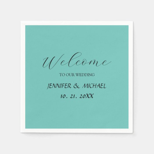 Serviette En Papier Mariage de bienvenue élégant en calligraphie (Devant)