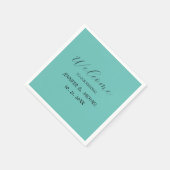 Serviette En Papier Mariage de bienvenue élégant en calligraphie (Coin)