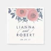 Serviette En Papier Mariage de Blush Poppies (Devant)
