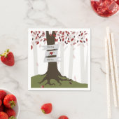 Serviette En Papier Mariage de bois d'automne Napkins - Feuilles rouge (En situation)