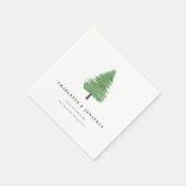 Serviette En Papier Mariage de bois de sapin d'aquarelle simple (Coin)