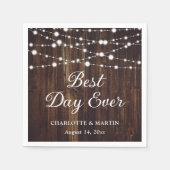 Serviette En Papier Mariage de bois rustique (Devant)